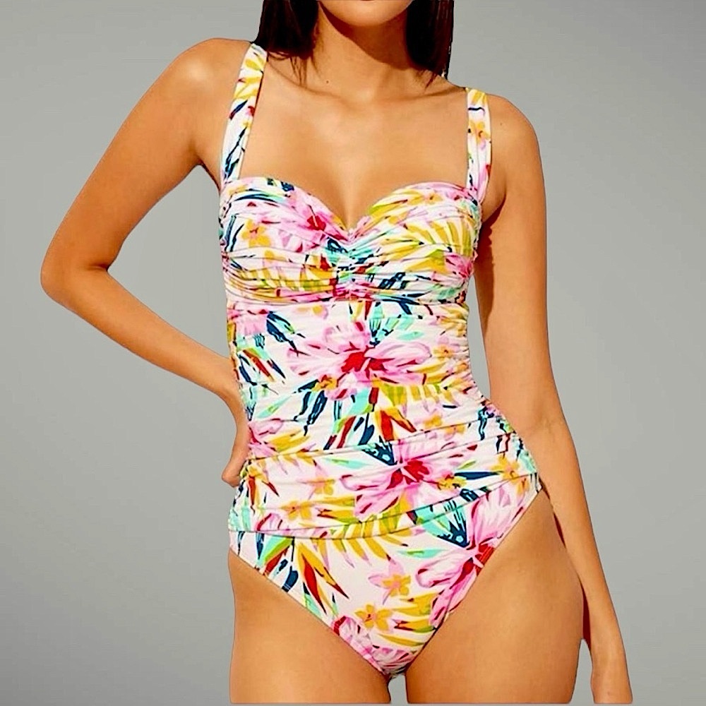 Bleu Rod Beattie Beachy Keen Shirred Bandeau One-Piece